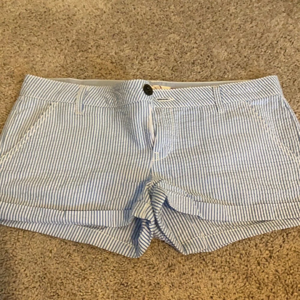 Blue and white pin stripe shorts
